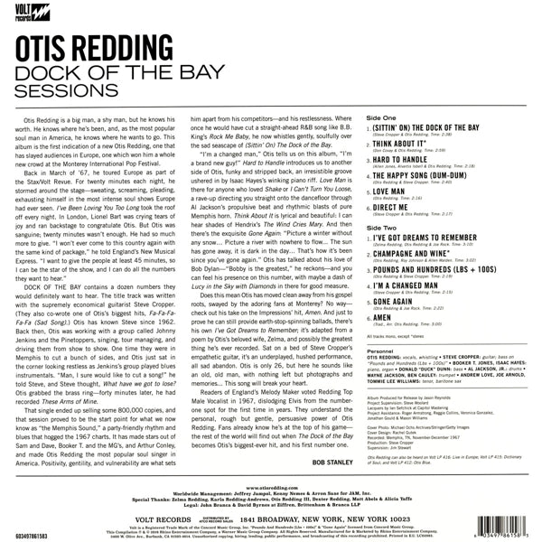 Otis Redding - Dock Of The Bay Sessions (black LP)