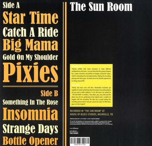 Bill Evans & Robben Ford - The Sun Room (black LP)