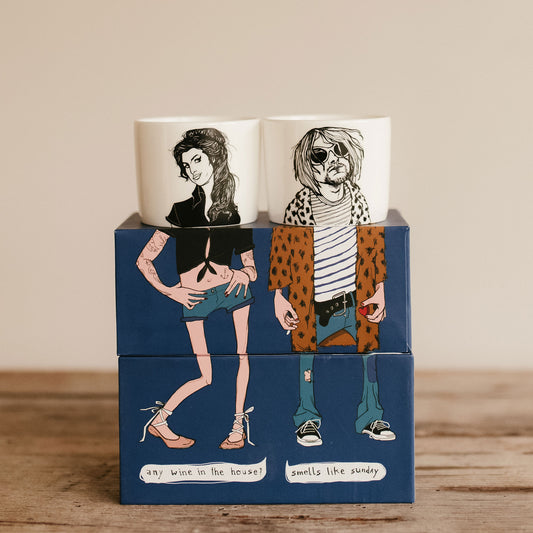 Kurt Cobain & Amy Winehouse (2er Espressotassen-Set)