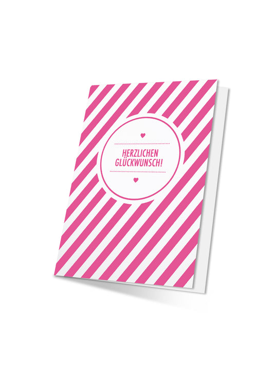 Herzlichen Glückwunsch (Design-Klappkarte mit Umschlag)