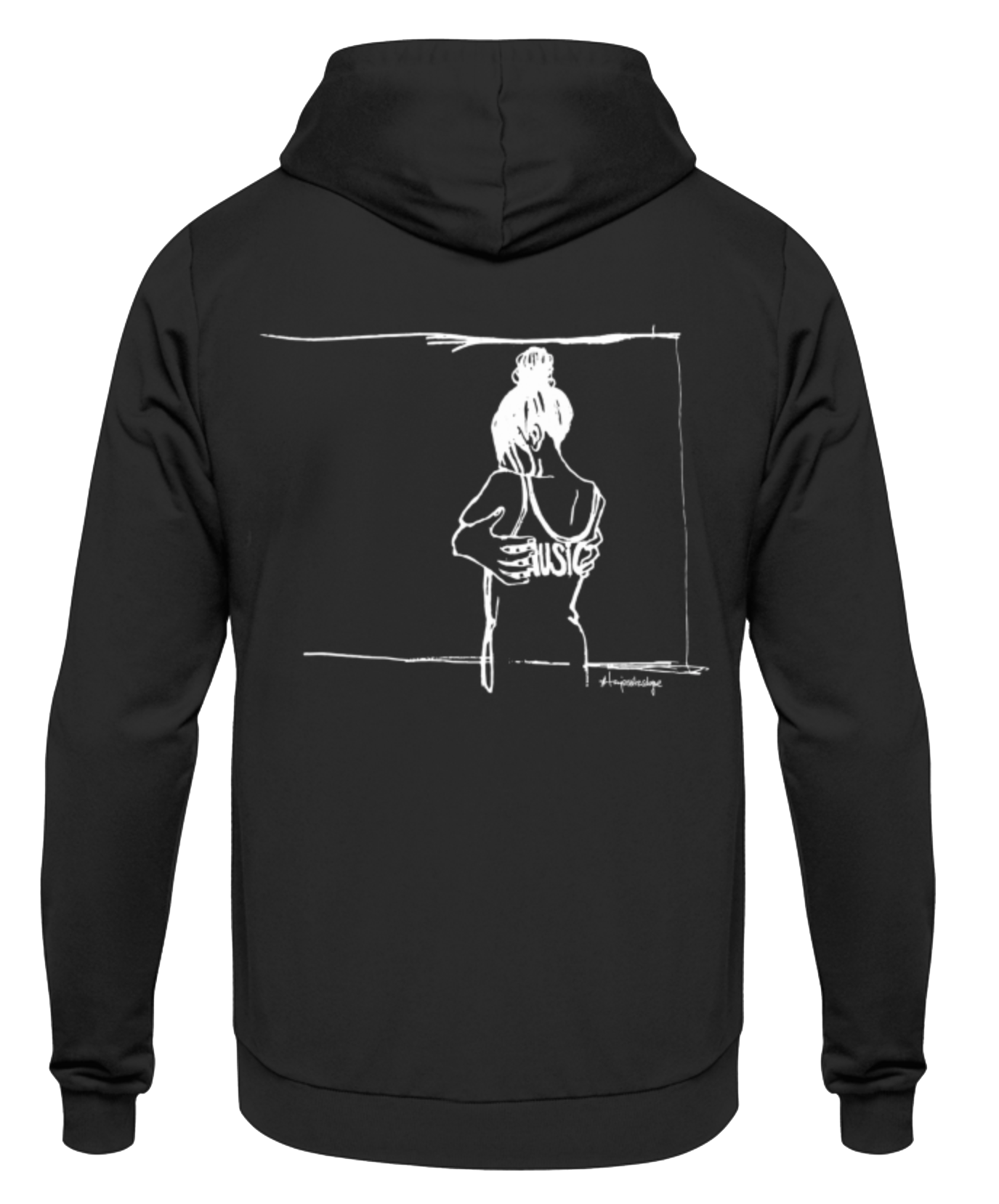 Getoese Hoodie, schwarz mit weißem Print (Größen XS-5XL)