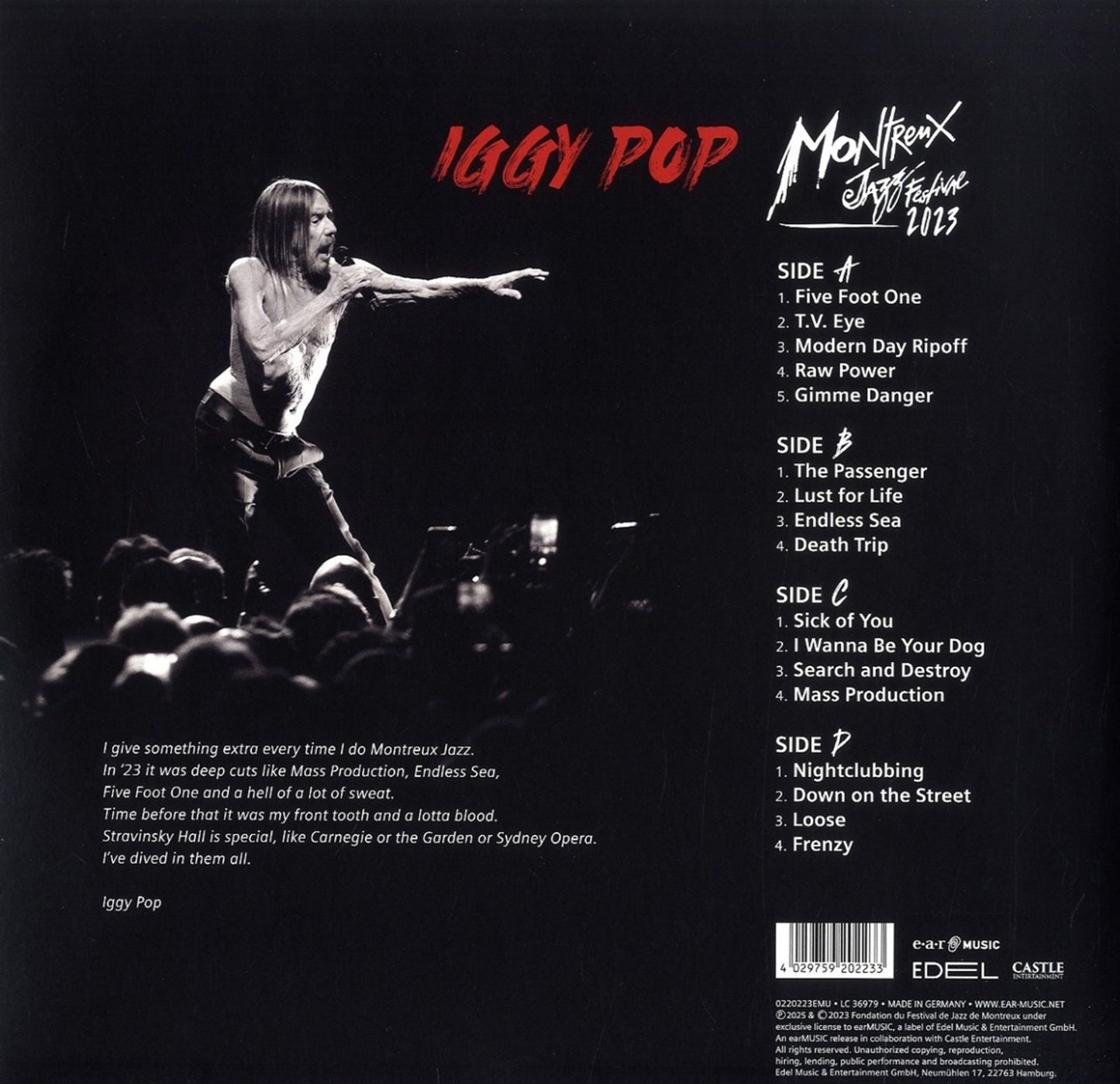 Iggy Pop - Montreux Jazz Festival 2023 (black 2LP)