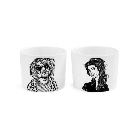 Kurt Cobain & Amy Winehouse (2er Espressotassen-Set)