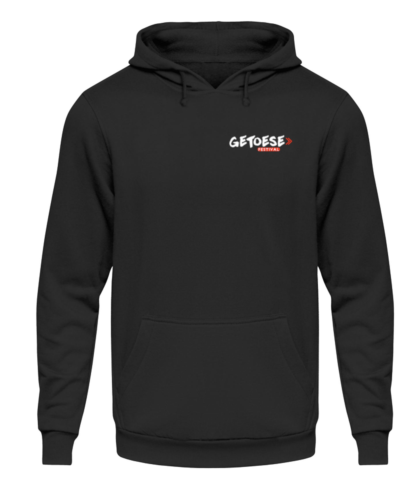 Getoese Hoodie, schwarz mit weißem Print (Größen XS-5XL)