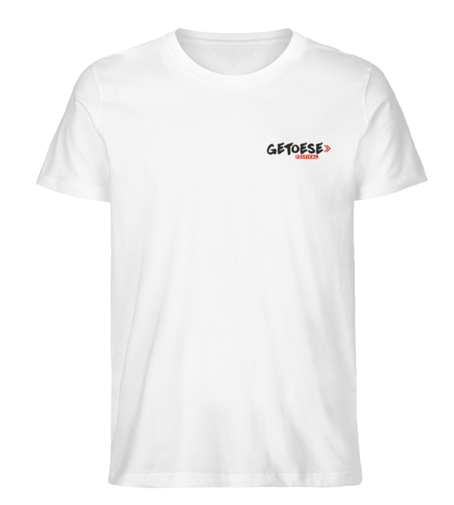 Getoese T-Shirt mit schwarzem Brustprint, verschiedene Farben (Größen XS bis 5XL)