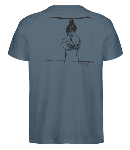 Getoese T-Shirt mit zentriertem, schwarzen Print, verschiedene Farben (Größen XS bis 5XL)