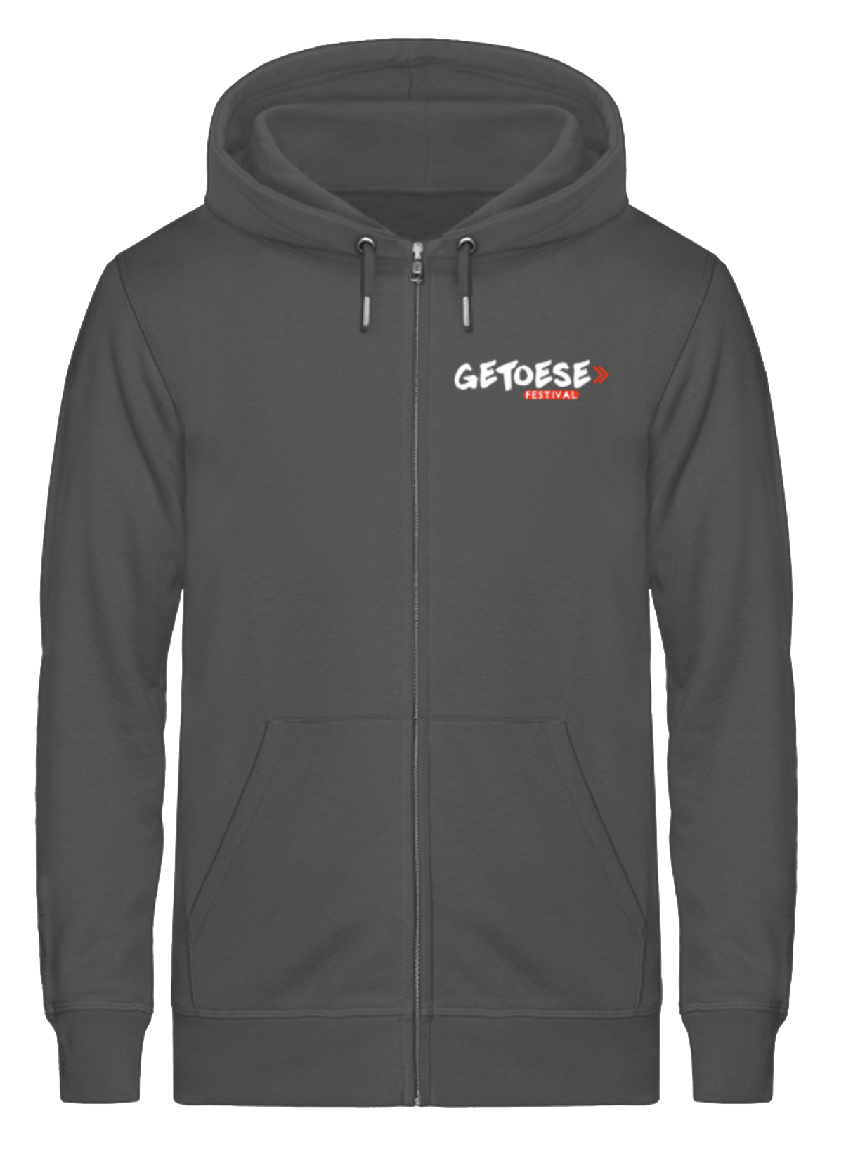 Getoese Zipper mit weißem Print, verschiedene Farben (Größen XS-3XL)