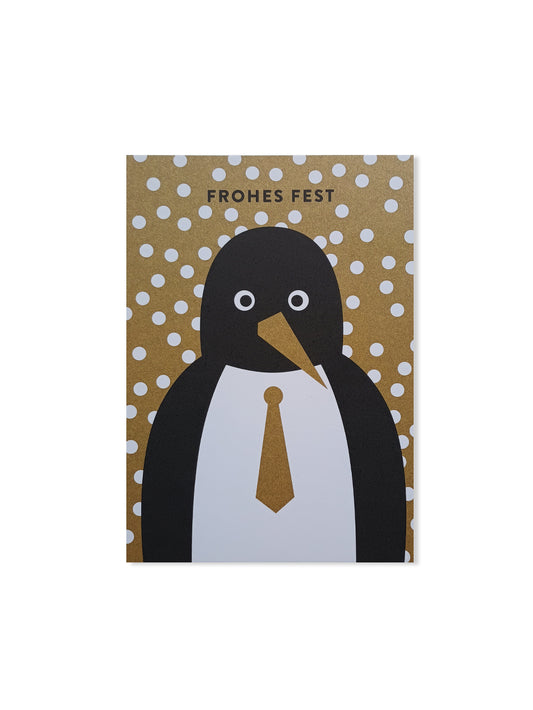 Frohes Fest Pinguin (Design-Postkarte)