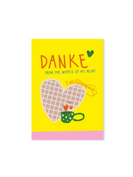 Danke from the waffle of my heart (Design-Postkarte)