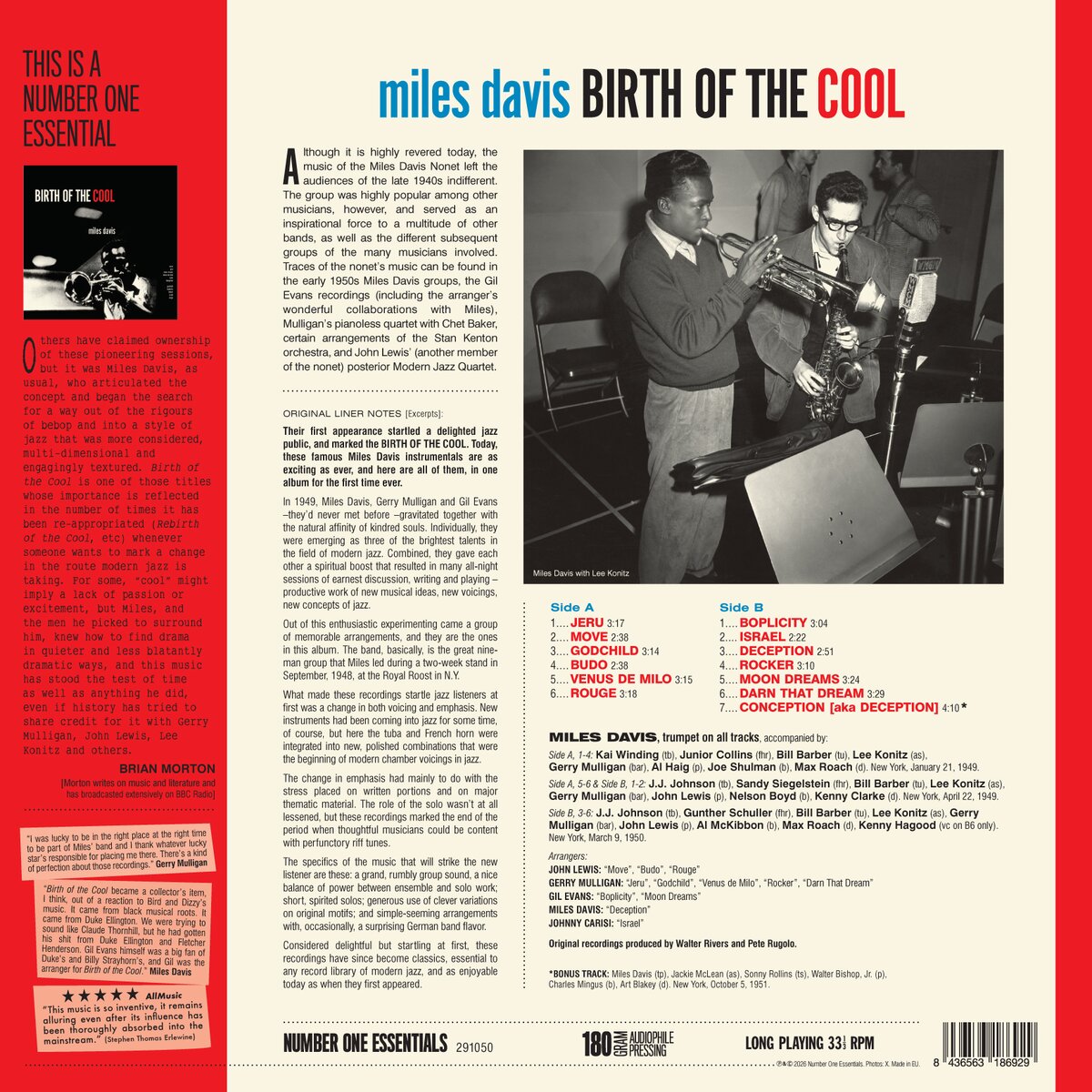 Miles Davis - Birth Of The Cool (black LP)